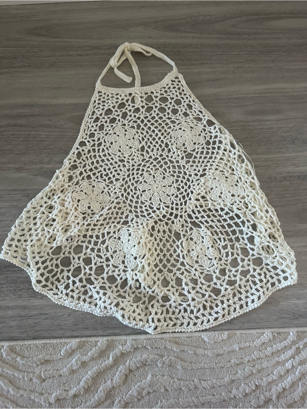 Crochet Halter Top in Cream